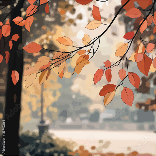 Autumn Blurred Bokeh Background for Fall Season Design