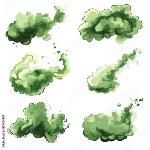 Eerie Green Fog Effects with Unpleasant Odor - Professional Stock Photo