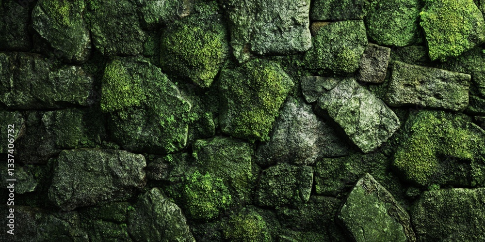 Highly Detailed Ancient Stone Wall with Lush Green Moss and Weathered Texture in Ultra-HD Highly Detailed Ancient Stone Wall with Lush Green Moss and Weathered Texture in Ultra-HD