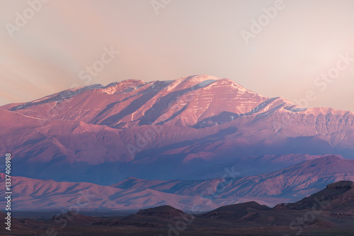 Tizi n', View over the mountain M'Goun in Morocco