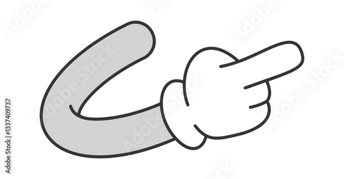 Pointing right retro comic hand