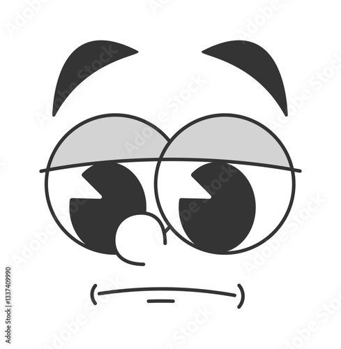 Upset sad comic face emotion