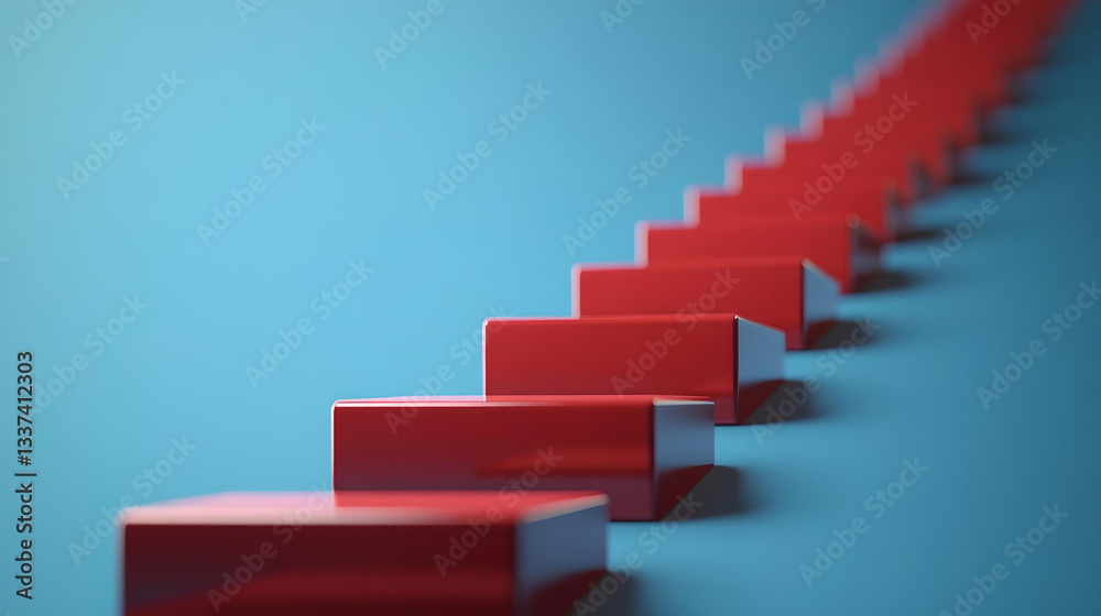 Red Blocks Forming a Diagonal Perspective Path
Red Blocks Forming a Diagonal Perspective Path