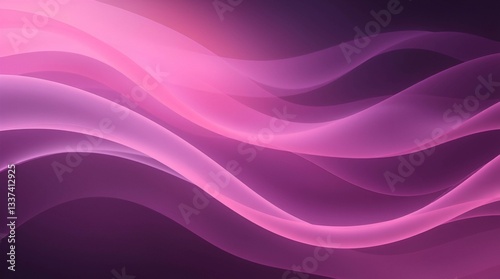 Soft Pink Flowing Waves Abstract Digital Art - Ethereal Light Streams, Dreamy Pastel Glow, Elegant Fluid Design