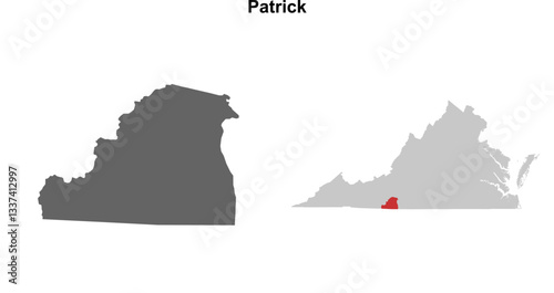 Patrick County (Virginia) blank outline map set