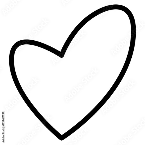 heart sign icon. asymmetrical love vector logo