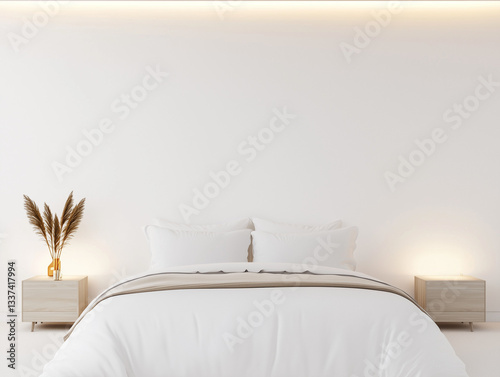 Minimalist Modern Bedroom With White Bed