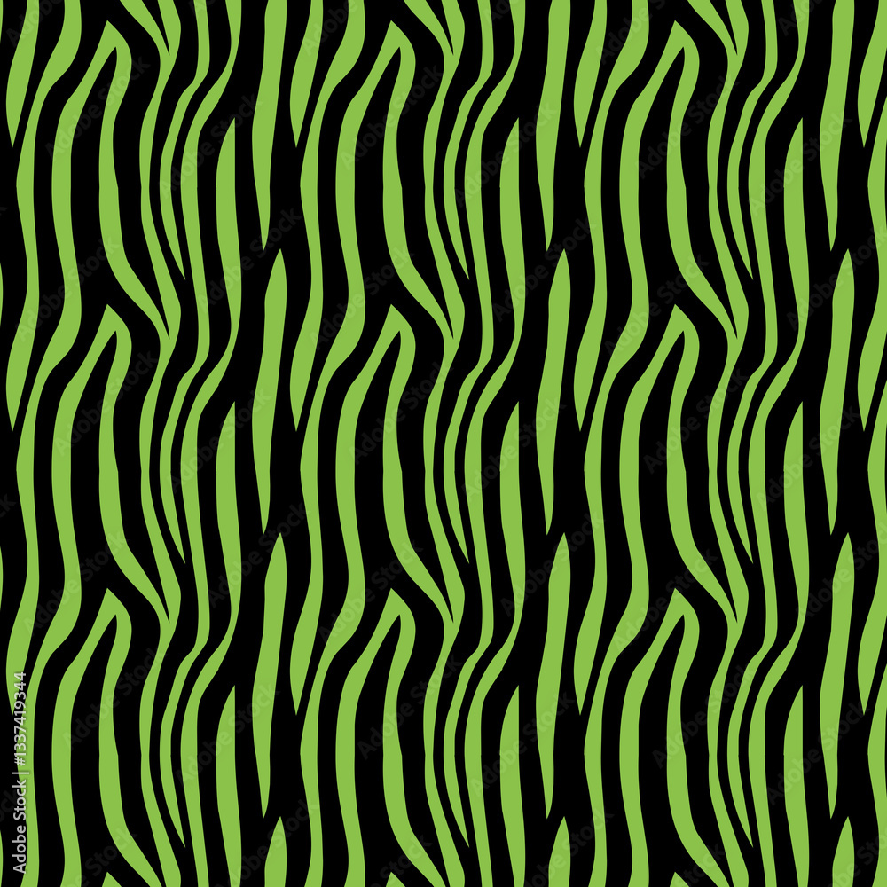 Fototapeta premium Abstract green and black wave pattern creating a lively and dynamic texture