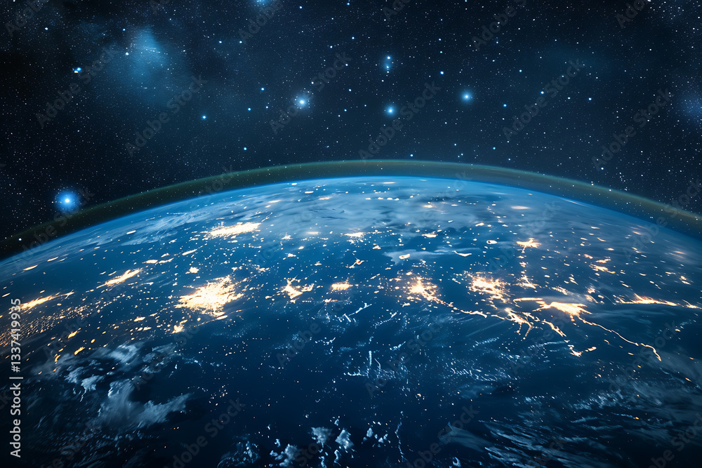 Obraz premium sustainable future, europe is part of a thriving, interconnected global community, aspiring towards ascended civilizations, with a conscious and healthy planet