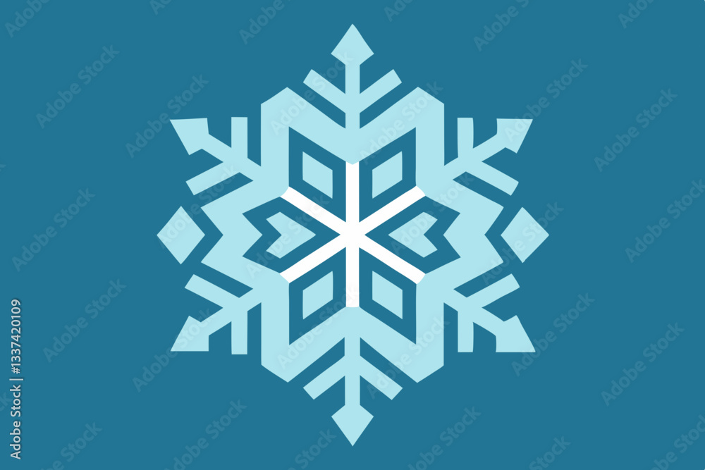 Heart-Shaped Snowflake Vector Heart-Shaped Snowflake Vector