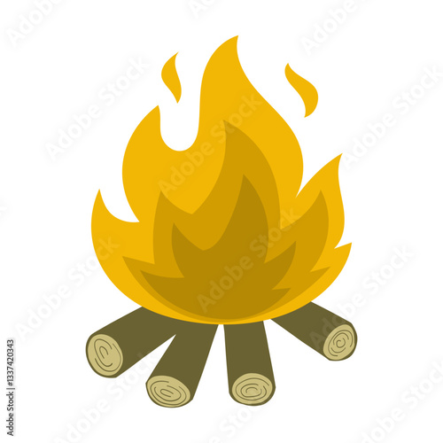 Campfire outdoor camping illustration