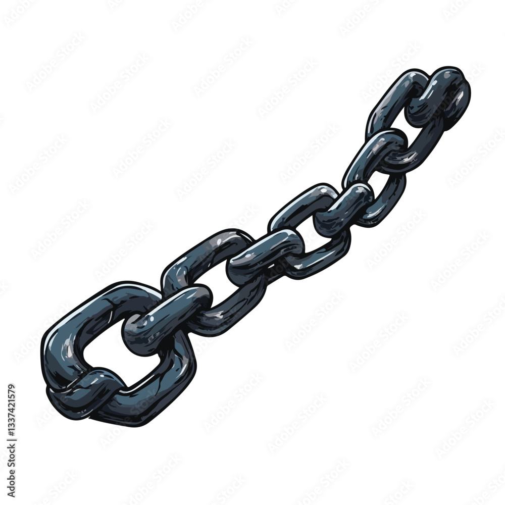 Obraz premium Broken Steel Chain Weak Link Failure Concept