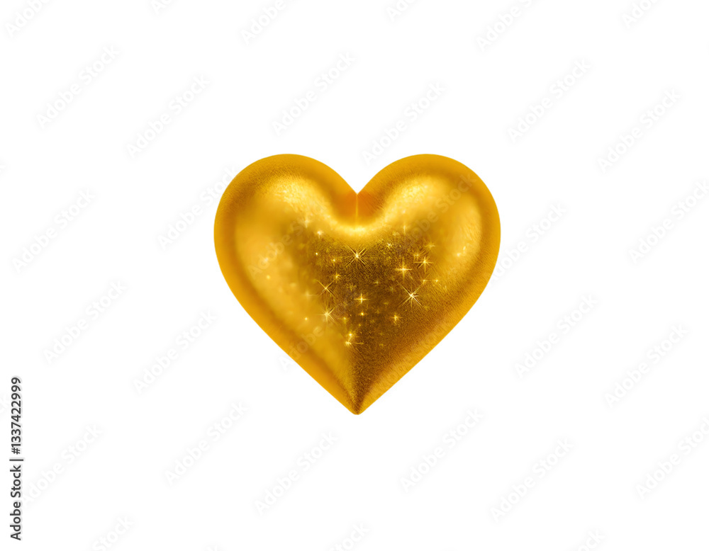 Golden Heart with Sparkles