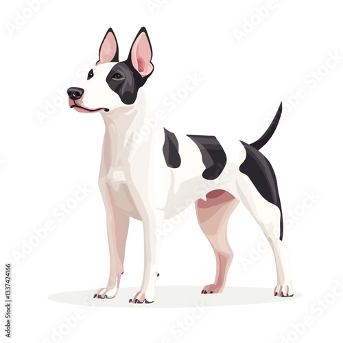 Bull Terrier Dog Full Body Vector Illustration