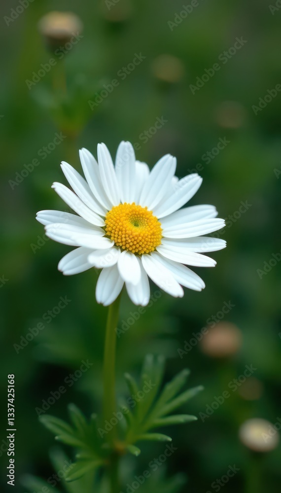 Delicate chamomile flower, white petals, yellow center , blossom, flower Delicate chamomile flower, white petals, yellow center , blossom, flower