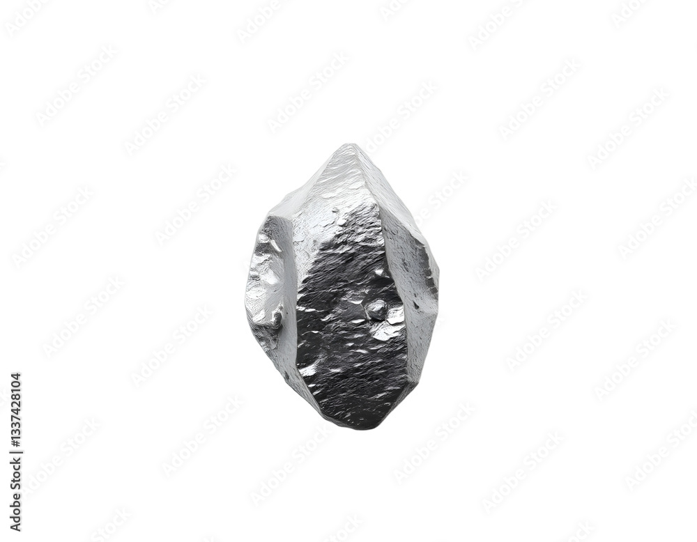 A Shiny Silver Crystal on a Transparent Background A Shiny Silver Crystal on a Transparent Background