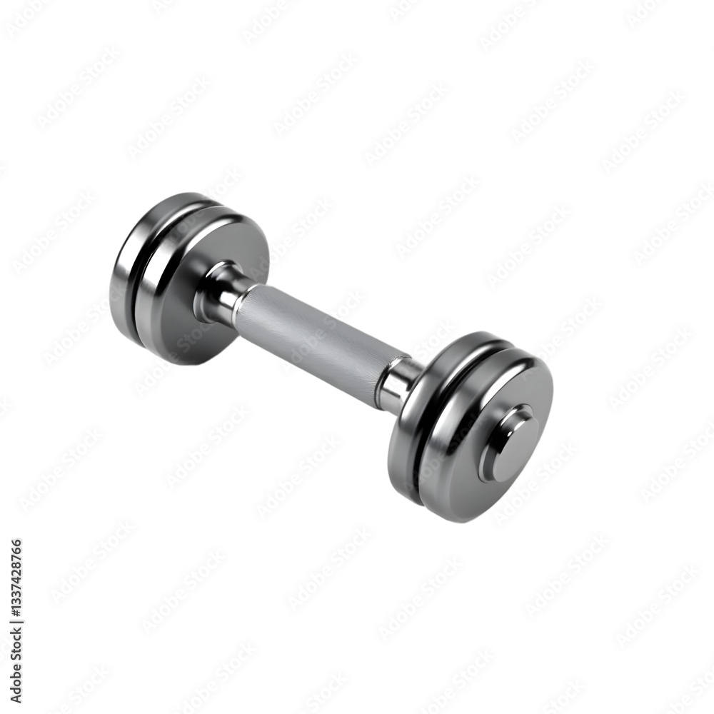 Silver dumbbell isolated on transparent background Silver dumbbell isolated on transparent background