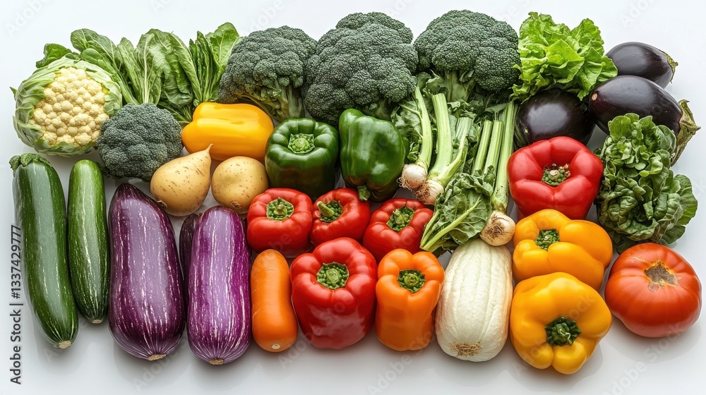 Assorted fresh vegetables on white background Assorted fresh vegetables on white background