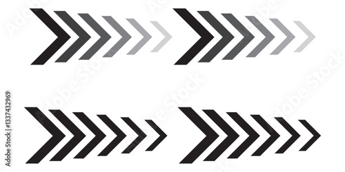 Dynamic moving arrow symbol. Arrow dynamic symbol. Speed, fast arrows symbols set. Arrow dynamic elements.