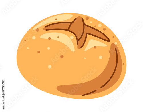 Fresh round bread baking eatery