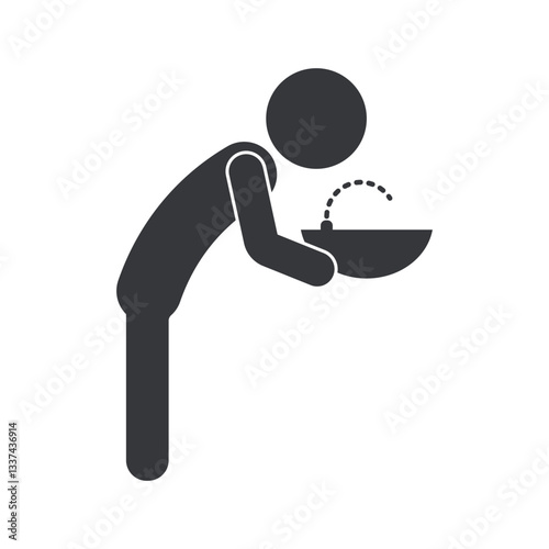 Isolated icon of a drinking fountain, symbolizing access to fresh water for hydration and public places