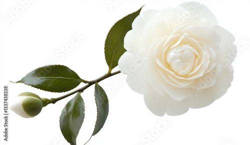 Elegant white camellia flower