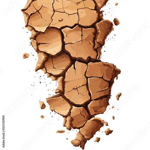 Close-Up Cracked Dry Earth Terracotta Hues