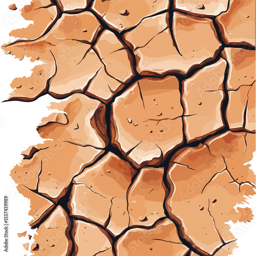 Close-Up Cracked Dry Earth Terracotta Hues