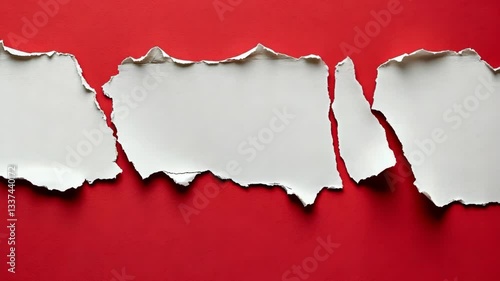 Wallpaper Mural Torn white paper against a vibrant red background showcasing texture and contrast for artistic expression and design possibilities Torontodigital.ca