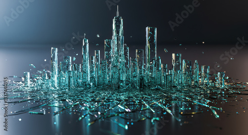 Futuristic Cyberpunk Cityscape with Illuminated Skyscrapers and Vibrant Neon Lights