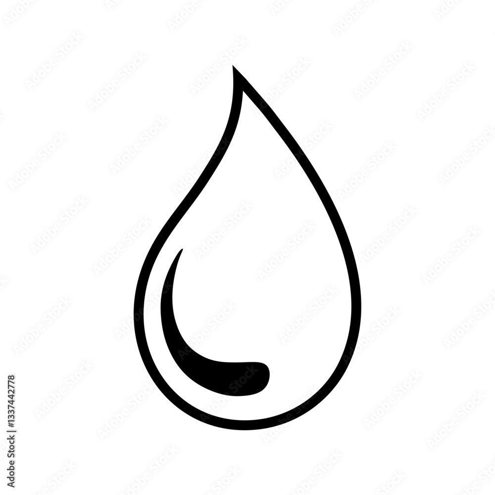 Water drop vector isolated on transparent background