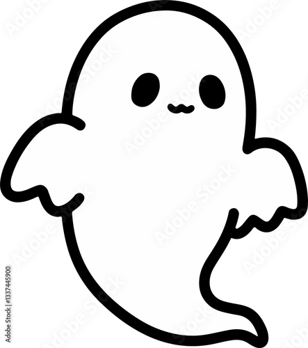 ghost, cute ghost, drawing of a ghost, funny cartoon ghost, vector drawing of a ghost, halloween ghost cartoon