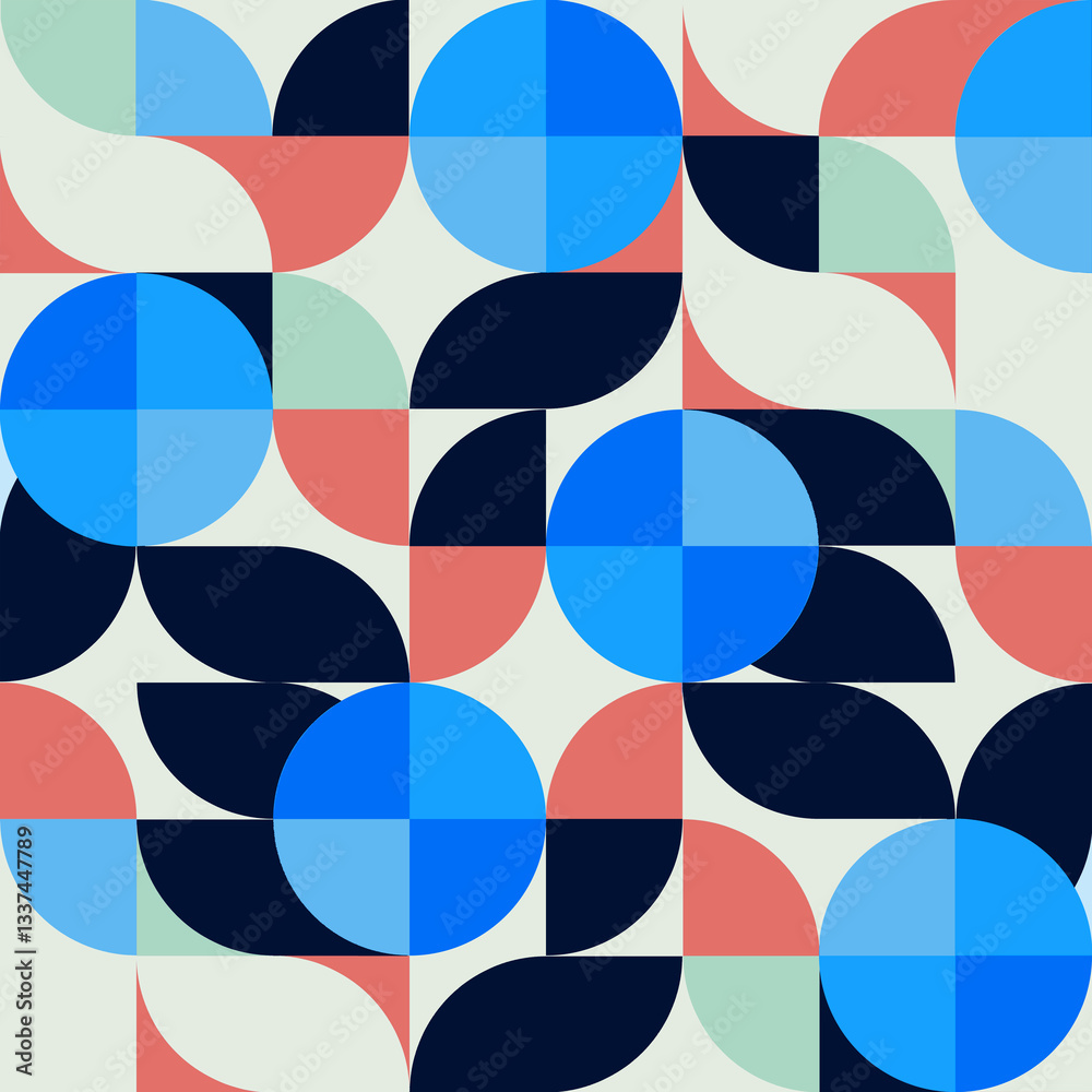 Blue Circles Modern Abstract Geometric Blue Circles Modern Abstract Geometric