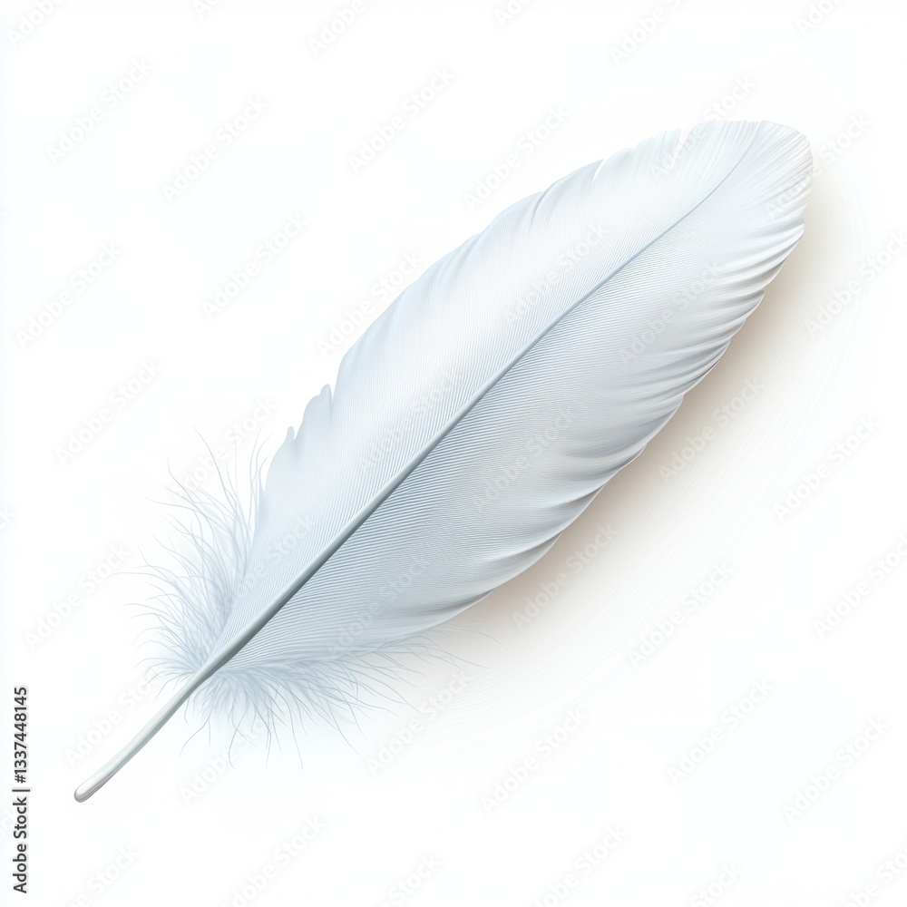Obraz premium Elegant white feather illustration