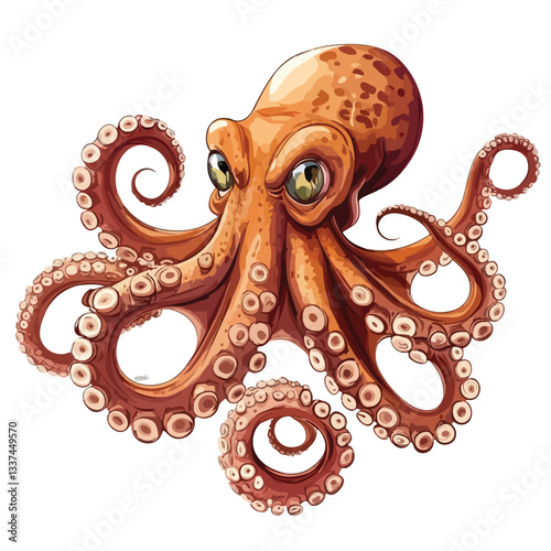 Confident Octopus with Raised Chin - Determined Ey