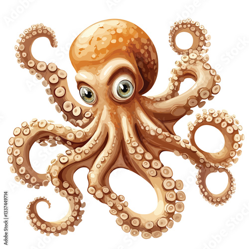 Confident Octopus with Raised Chin - Determined Ey