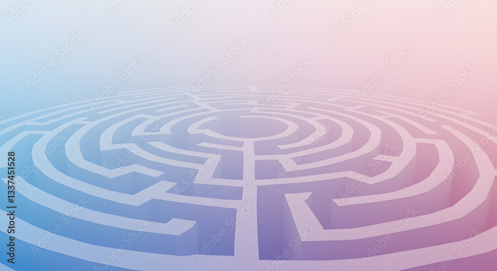 Exploring a Circular Maze Challenge in Soft Pastel Tones Exploring a Circular Maze Challenge in Soft Pastel Tones