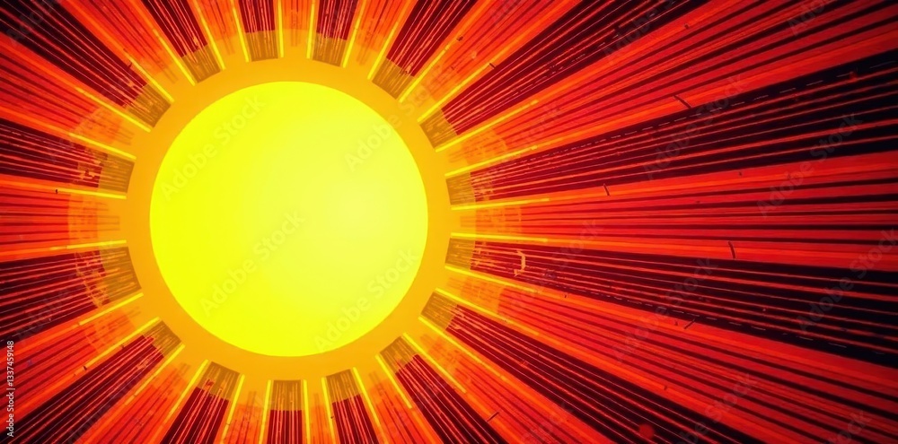 Intense yellow sun, radiating lines, comic book effect, art, wallpaper Intense yellow sun, radiating lines, comic book effect, art, wallpaper