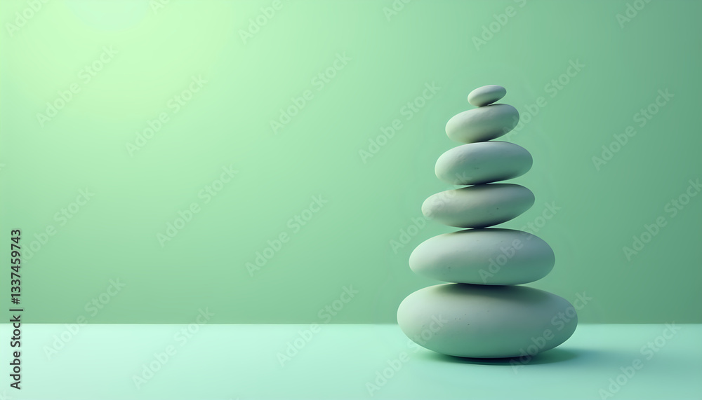 Obraz premium a stack of white stones balancing on top of each other