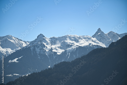 Snowy peaks of the Alps in Austria