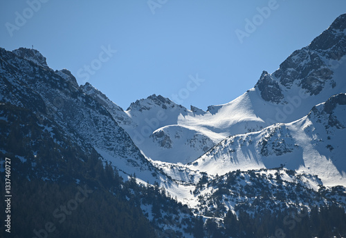 Snowy peaks of the Alps in Austria