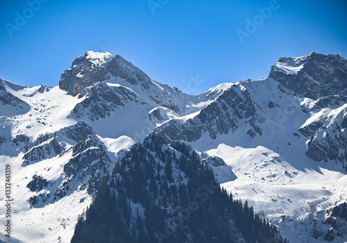 Snowy peaks of the Alps in Austria