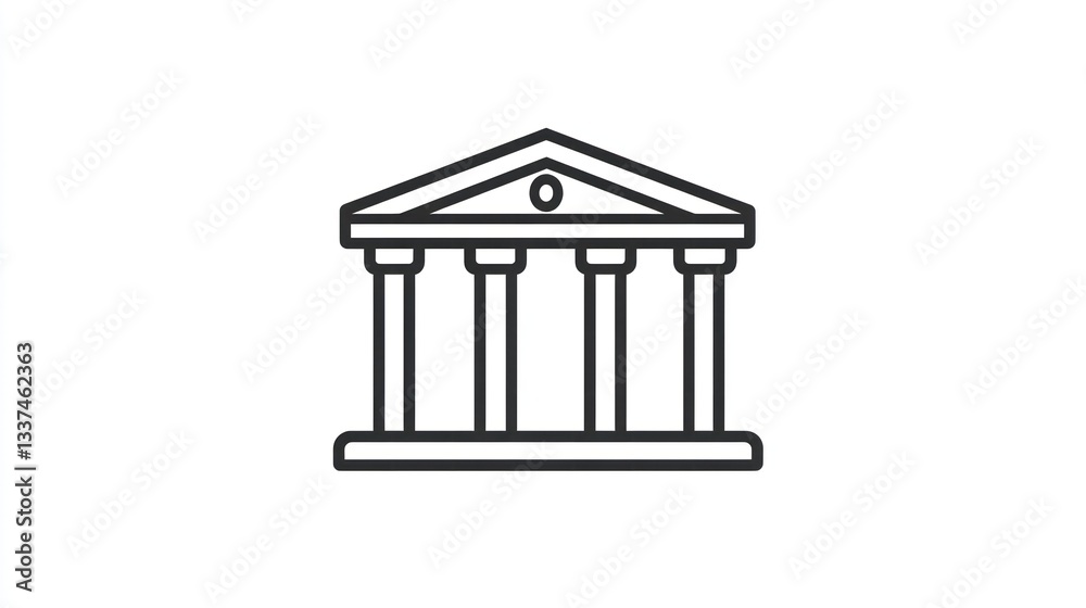 Fototapeta premium Simple outline of a classical building