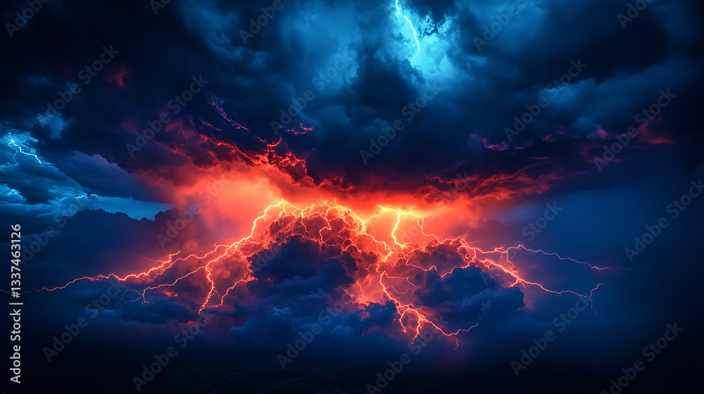 A captivating and powerful display of nature's might and beauty, featuring a thunderstorm with lightning, dark skies, and electrifying bolts, Premium AI generate image. A captivating and powerful display of nature's might and beauty, featuring a thunderstorm with lightning, dark skies, and electrifying bolts, Premium AI generate image.