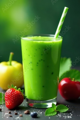 Wallpaper Mural Thick green smoothie, bursting with nutrients , packed, texture Torontodigital.ca