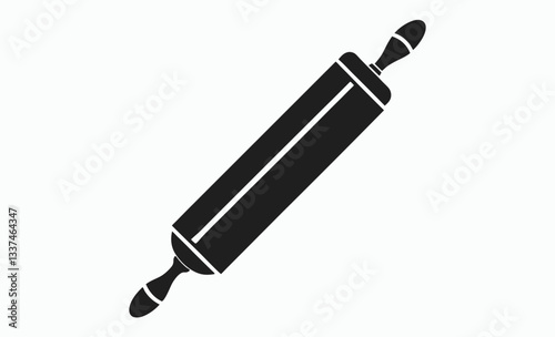 Rolling pin graphic icon, bakery tool silhouette, vector illustration
