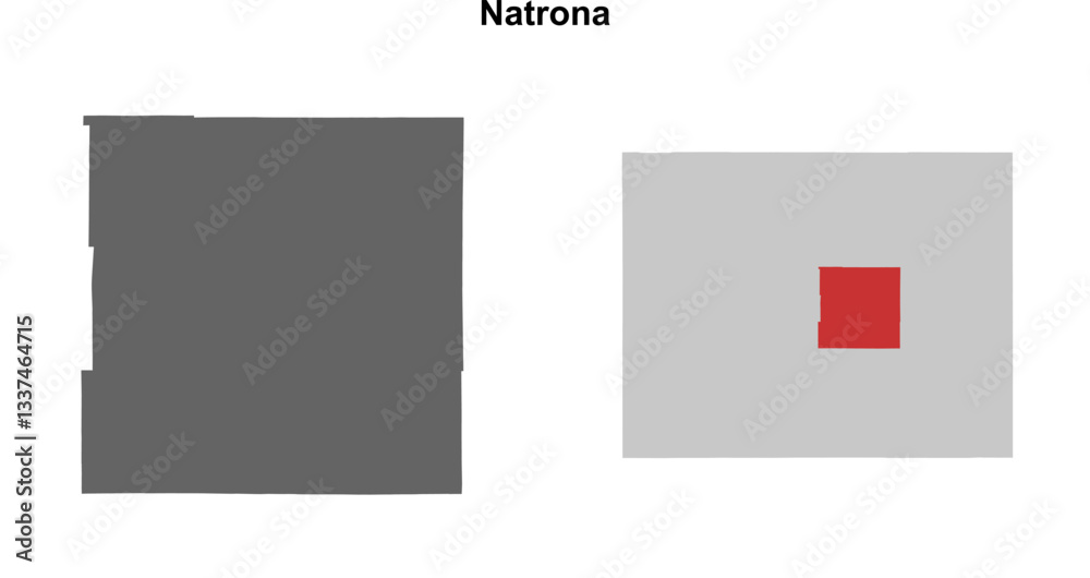 Natrona County (Wyoming) blank outline map set Natrona County (Wyoming) blank outline map set