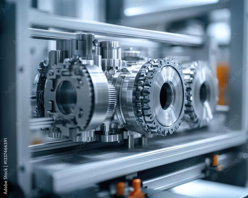 Fototapeta premium 3D printers manufacturing custom components for automotive applications, Additive Manufacturing, Precise and fast
