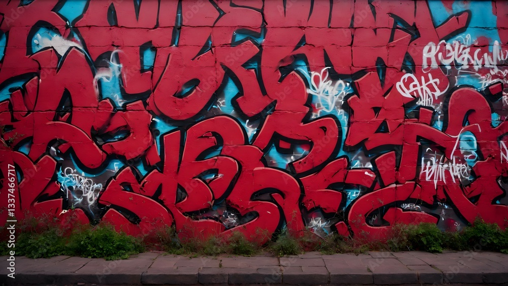 Naklejka premium Graffiti Writing on Street Wall 15