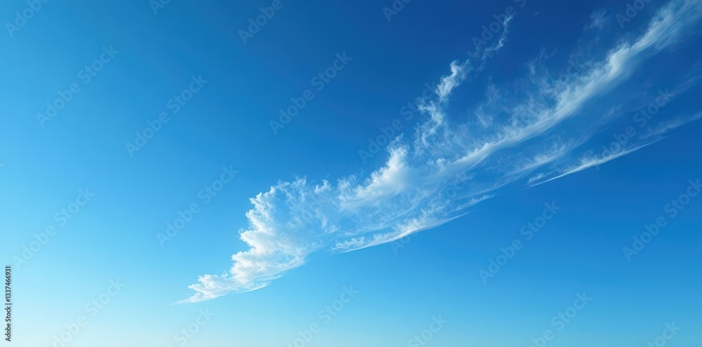 High altitude cirrus clouds, thin and wispy, against a deep blue backdrop , art, picture, image High altitude cirrus clouds, thin and wispy, against a deep blue backdrop , art, picture, image